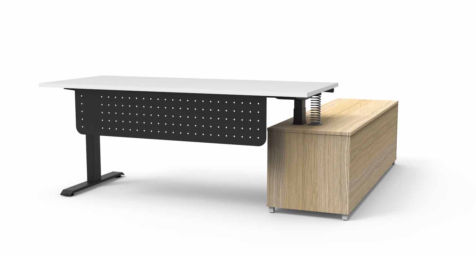 Boost+ Height Adjustable Executive Desk - with Modesty